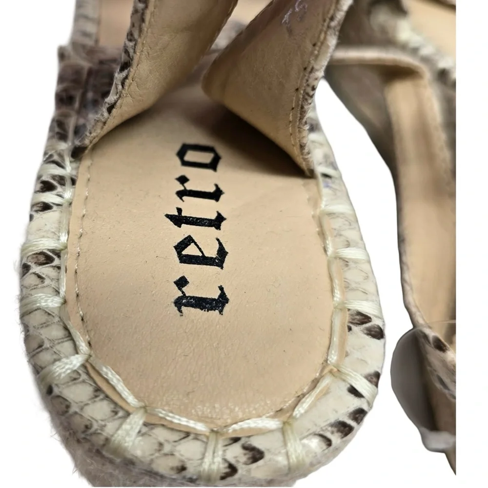 Snake Print Espadrille‎ Platform Sandals Neutral Womens 8.5